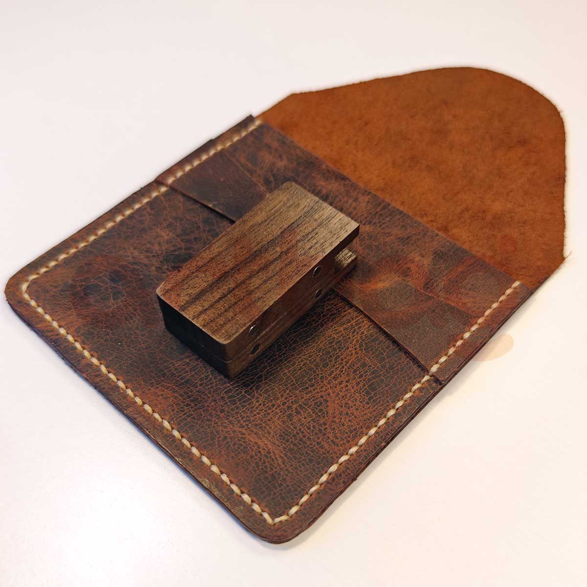 Hakiki Deri - Vintage Kahverengi  - El Yapımı Mini Çanta - Mini Palet ve Kartlar için ideal
