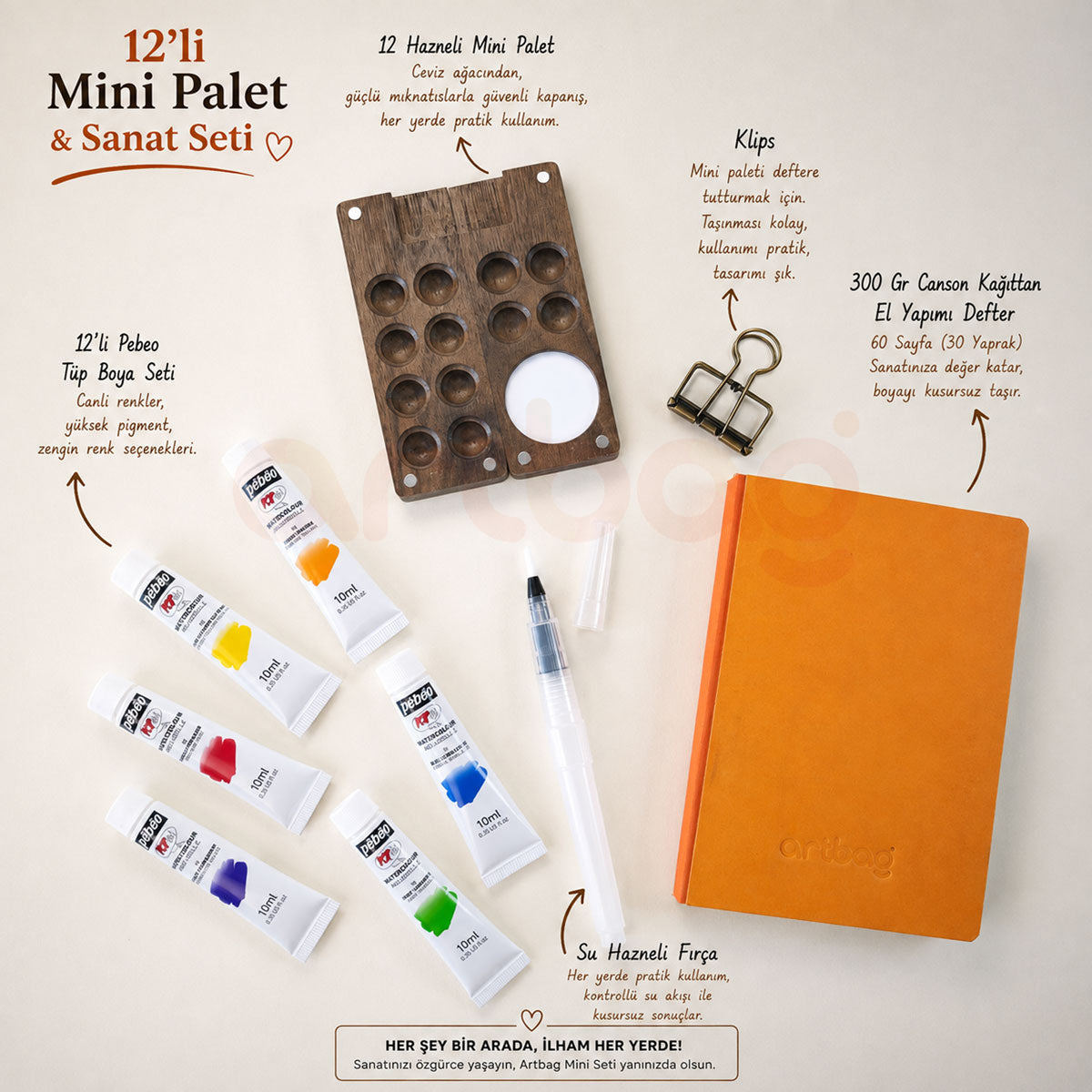 12li Mini Palet ve Sanat Seti