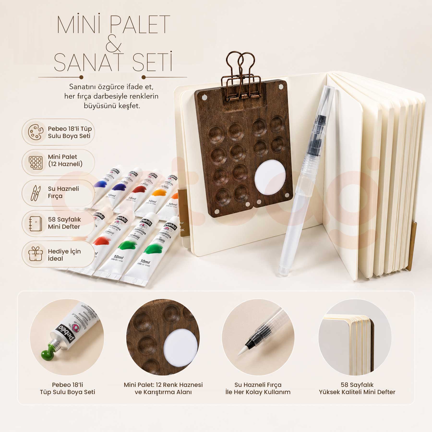 12li Mini Palet ve Sanat Seti