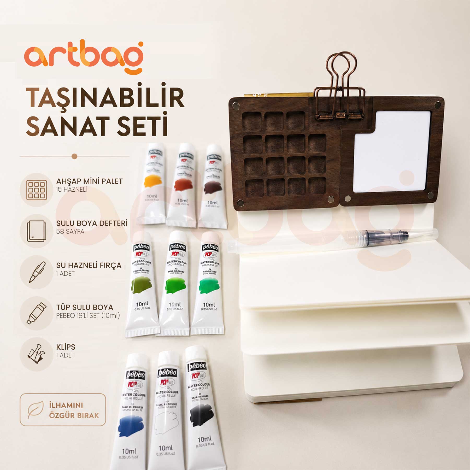 15li Mini Palet ve Sanat Seti