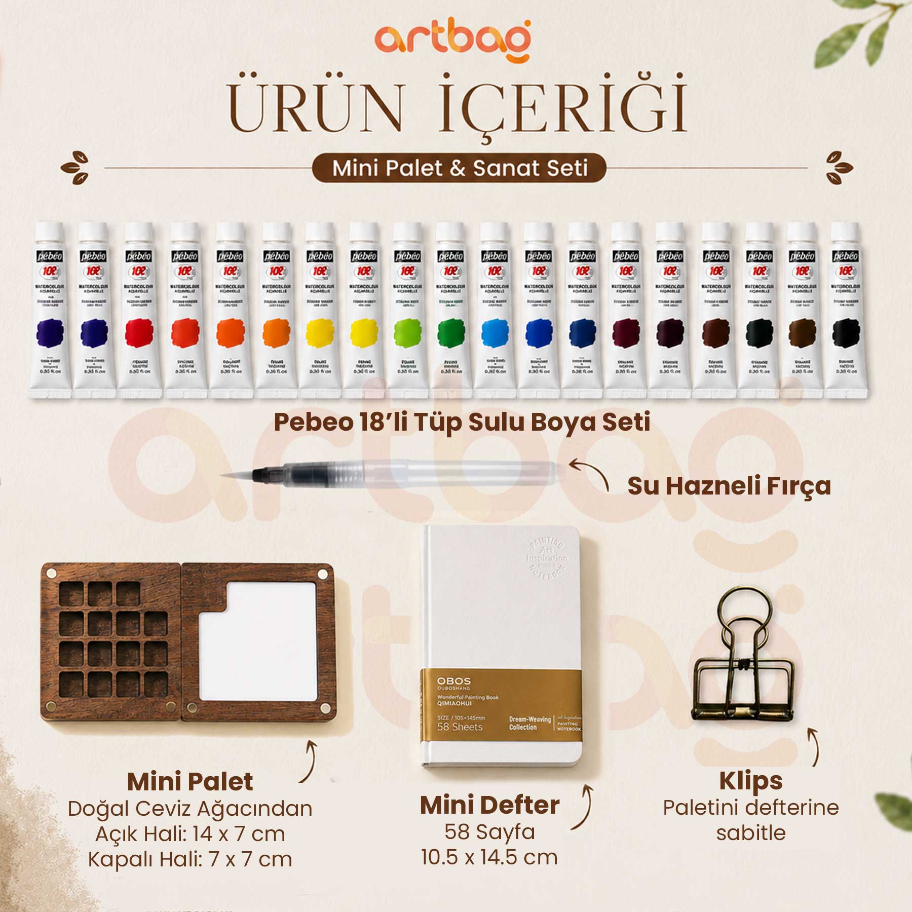 15li Mini Palet ve Sanat Seti
