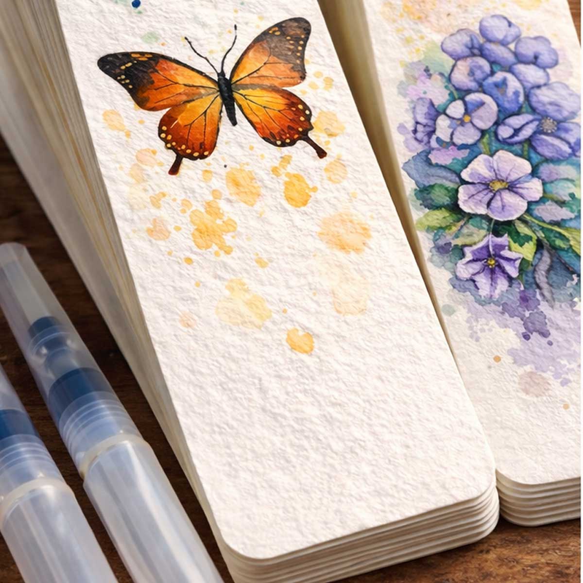 5x15 cm Dokulu Kitap Ayracı Kağıt Seti - Canson Montval - 300 gr - Cold Press (25-50 adet)