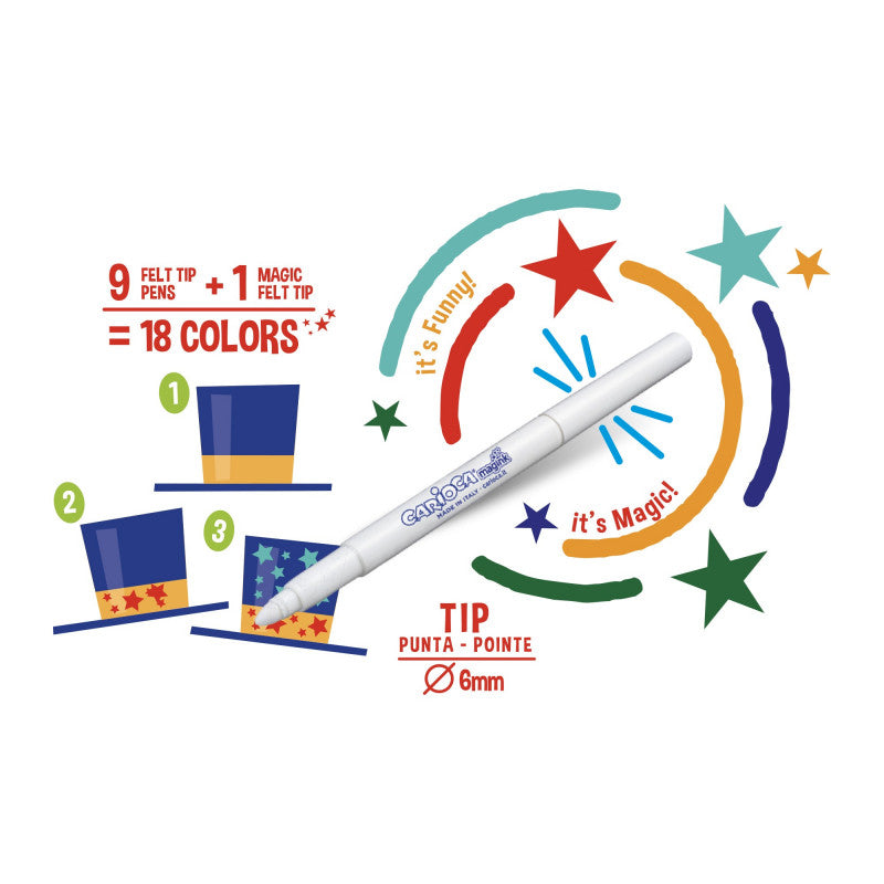10’lu Carioca Magic Color Change - Sihirli Keçeli Kalem Seti