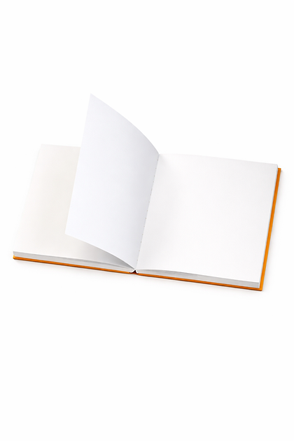 El Yapımı Sert Kapaklı Eskiz Defteri - 190 gr - 64 yaprak - 16x16cm - Turuncu - Çatı Katı