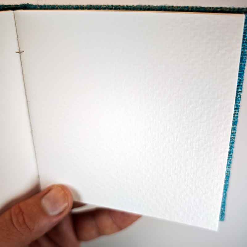 El Yapımı Kot Kumaş Kapaklı Sulu Boya Defteri - 300 gr - 20 yaprak - 12x12cm