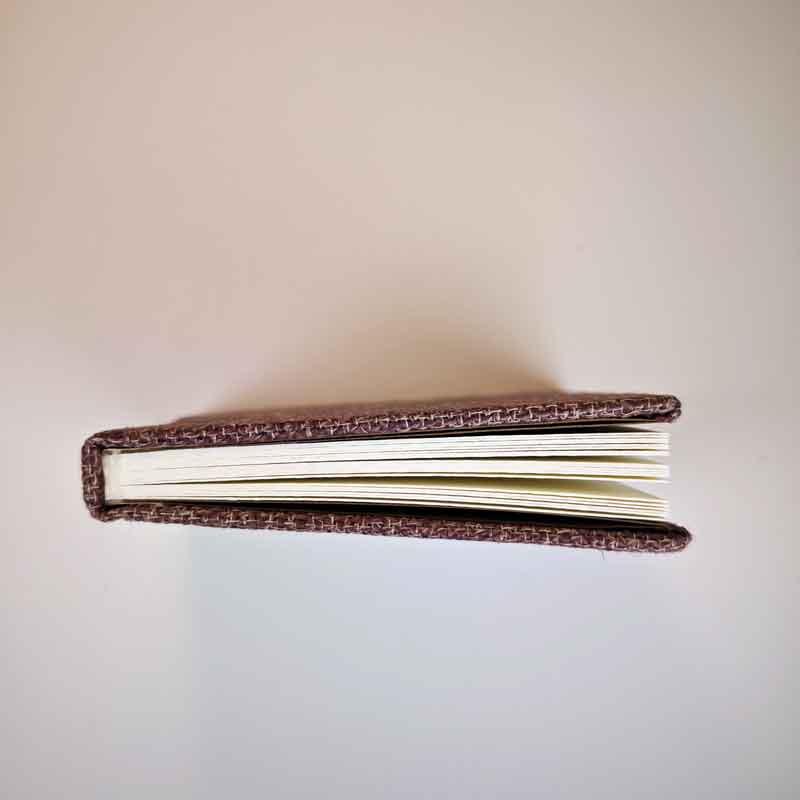 El Yapımı Bordo Kumaş Kapaklı Sulu Boya Defteri - 300 gr - 20 yaprak - 12x12cm