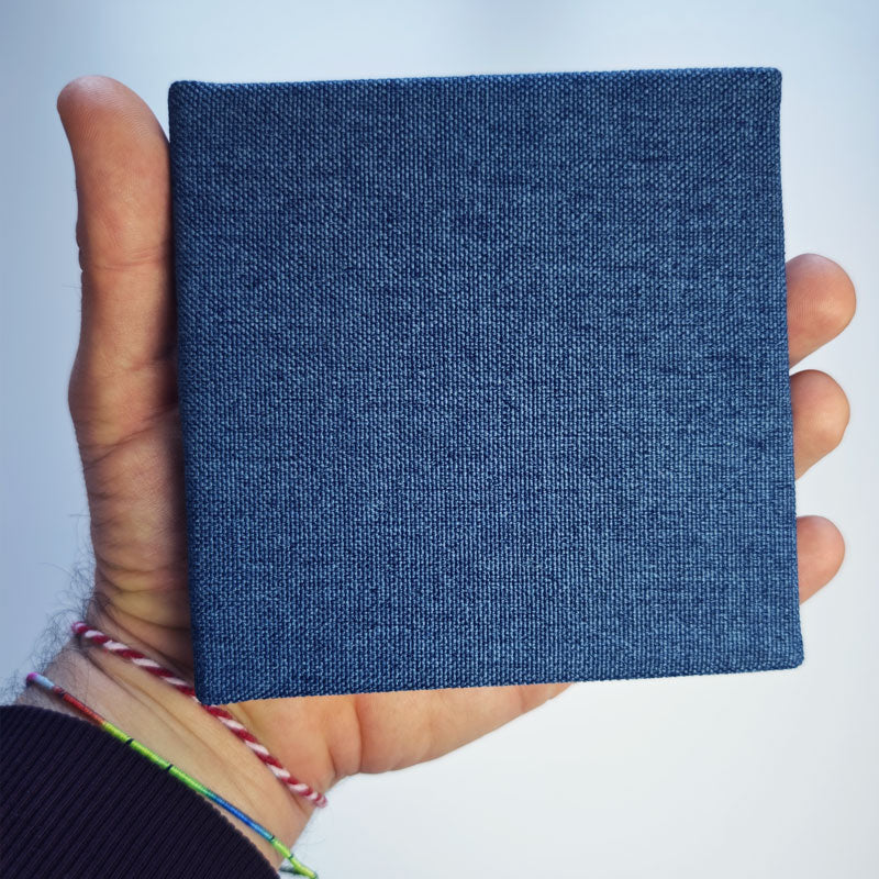 El Yapımı Kot Kumaş Kapaklı Sulu Boya Defteri - 300 gr - 20 yaprak - 12x12cm