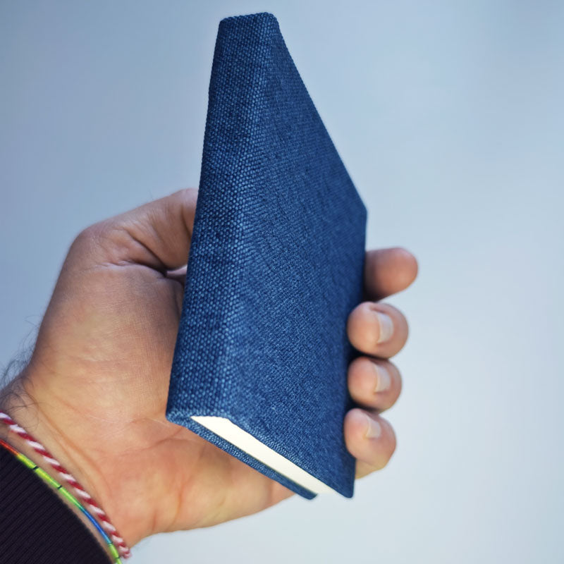 El Yapımı Kot Kumaş Kapaklı Sulu Boya Defteri - 300 gr - 20 yaprak - 12x12cm