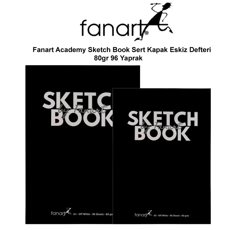 Sketchbook 14x20 cm - Sert Kapak - 80g - 96 Yaprak