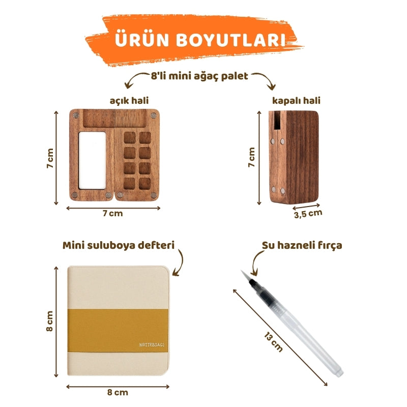 8'li Mini Palet ve Sanat Seti