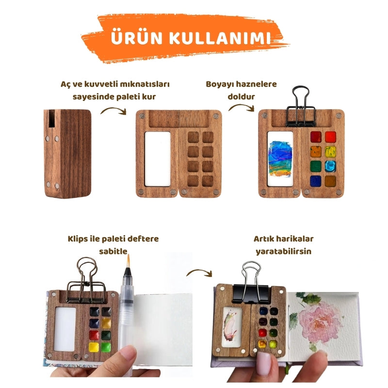 8'li Mini Palet ve Sanat Seti